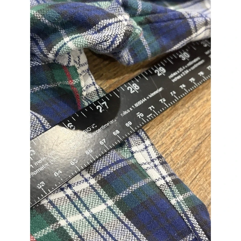 Vintage 90s‎ Polo Ralph Lauren Plaid Flannel Button Up Shirt XL Blue Green